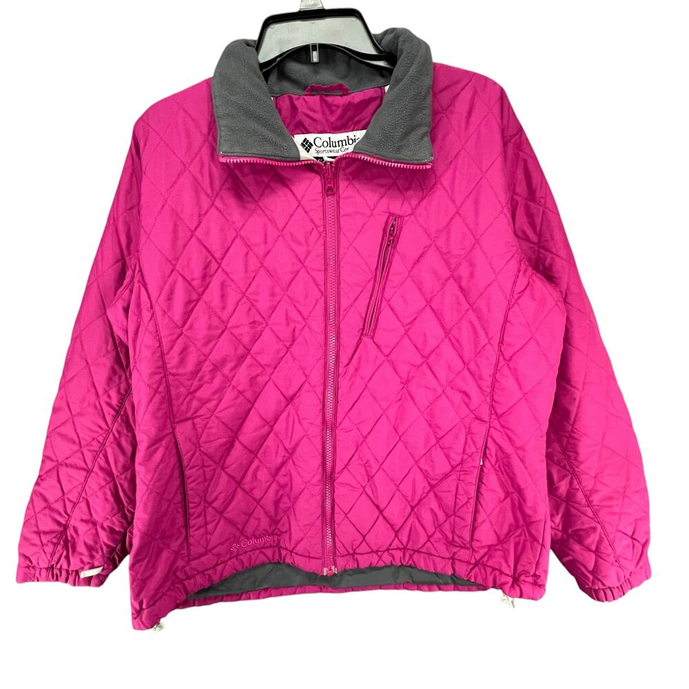 Columbia Vertex Core Interchange Jacket Womens L Pink Quilted Full Zip Outdoors